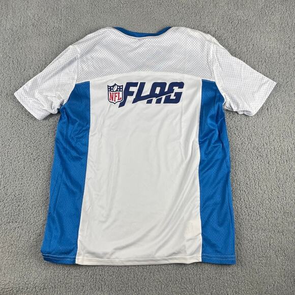 Detroit Tigers Men's Medium Blue White Agusta Reversible Flag Football Jersey - Picture 8 of 11